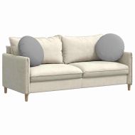 Възглавници за седалки 2 pcs Облачно сиво Ø50 x 19 см текстил