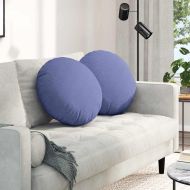 Възглавници за седалки 2 pcs Дънково син Ø50 x 19 см текстил