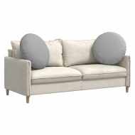 Възглавници за седалки 2 pcs Облачно сиво Ø60 x 21 см текстил