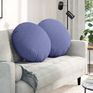 Възглавници за седалки 2 pcs Дънково син Ø80 x 29 см текстил