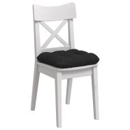 Възглавници за седалки 4 pcs Черно 40 x 40 x 12 см текстил