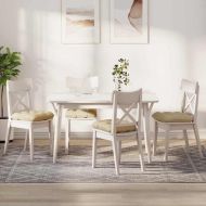 Възглавници за седалки 4 pcs Крем 40 x 40 x 12 см текстил