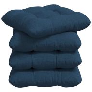 Възглавници за седалки 4 pcs Синьо 40 x 40 x 12 см текстил