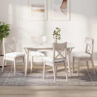 Възглавници за седалки 4 pcs Бяло 40 x 40 x 12 см текстил