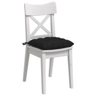 Възглавници за седалки 4 pcs Черно 40 x 40 x 6 cm текстил