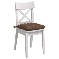 Възглавници за седалки 4 pcs Кафяво 40 x 40 x 6 cm текстил