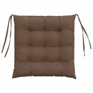 Възглавници за седалки 4 pcs Кафяво 40 x 40 x 6 cm текстил
