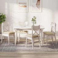 Възглавници за седалки 4 pcs Крем 40 x 40 x 6 cm текстил