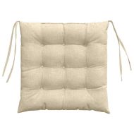 Възглавници за седалки 4 pcs Крем 40 x 40 x 6 cm текстил