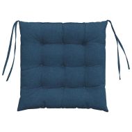 Възглавници за седалки 4 pcs Синьо 40 x 40 x 6 cm текстил