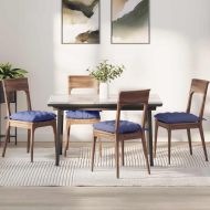 Възглавници за седалки 4 pcs Дънково син 40 x 40 x 6 cm текстил