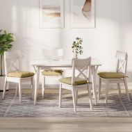 Възглавници за седалки 4 pcs Сивозелен 40 x 40 x 6 cm