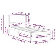Рамка за легло с таблото Черно 90 x 200 cm Солидно борово дърво