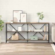 Конзолна маса с рафт Дъб 160 x 30 x 75 см Инженерно дърво