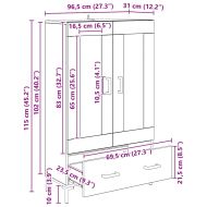 Висок шкаф с чекмедже Дъб 69,5 x 31 x 115 см Инженерно дърво
