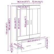 Висок шкаф Черния дъб 69,5 x 31 x 115 см Инженерно дърво