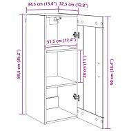 Стенен шкаф Черния дъб 34,5 x 34 x 90 см