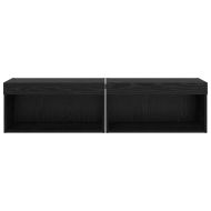 Комплект ТВ шкаф с LED Черния дъб Инженерно дърво