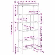 Библиотека 7 нива 76 x 33 x 188,5 см Инженерна дървесина
