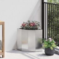 Ъглов сандък за цветя Сребрист 30 x 30 x 35 см