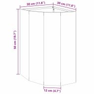 Ъглов сандък за цветя Черно 30 x 30 x 50 cm Стомана