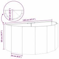 Кашпа Черно 120 x 60 x 50 см Стомана