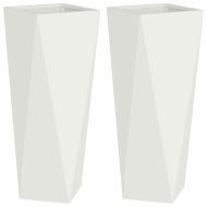 Кашпа 2 pcs Бяло 30 x 30 x 75 см Стомана