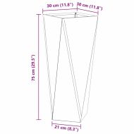 Кашпа 2 pcs Сребрист 30 x 30 x 75 см Неръждаема стомана