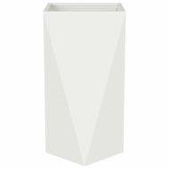 Кашпа 2 pcs Бяло 40 x 40 x 75 cm Стомана