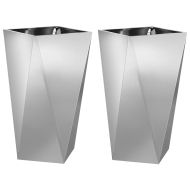 Кашпа 2 pcs Сребрист 40 x 40 x 75 cm Галванизирана стомана