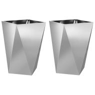 Кашпа 2 pcs Сребрист 50 x 50 x 75 cm Галванизирана стомана