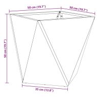 Кашпа 2 pcs Бяло 50 x 50 x 50 cm Стомана