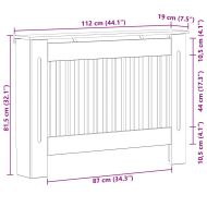 Калъф за радиатор Циментено сиво 112 x 19 x 81,5 cm