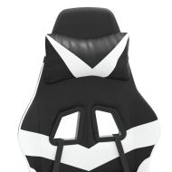 Гейминг стол, черно и бяло, изкуствена кожа