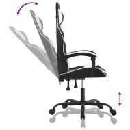 Гейминг стол, черно и бяло, изкуствена кожа