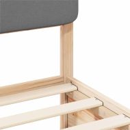 Леглова рамка с тапицирана гръбна част Светлосиво 200 x 200 cm