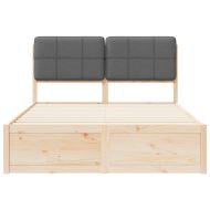 Леглова рамка с тапицирана гръбна част Тъмен сив 150 x 200 cm