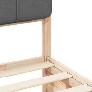 Леглова рамка с тапицирана гръбна част Тъмен сив 150 x 200 cm