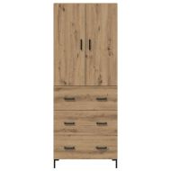 Висок шкаф с чекмедже Дъб 69,5 x 34 x 180 см Инженерно дърво