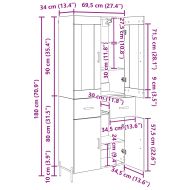 Висок шкаф Черния дъб 69,5 x 34 x 180 см Инженерно дърво