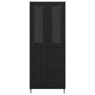 Висок шкаф с чекмедже 2 pcs Черния дъб Инженерно дърво