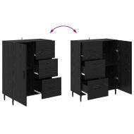 Висок шкаф с чекмедже 2 pcs Черния дъб Инженерно дърво