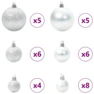 С изкуствено коледно дърво с поставка Бяло 150 cm PVC и стомана