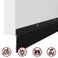 Запечатващи четки за врата с винтово закрепване 6 pcs Черно