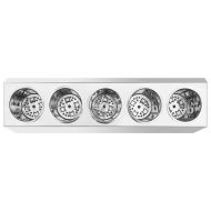 Държач за прибори за хранене, 5 решетки, правоъгълен, инокс