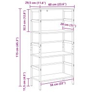 Рафт за книги 3 нива 60 х 29,5 х 115 см Инженерна дървесина