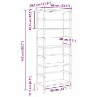 Рафт за книги Старо дърво 60 х 29,5 х 149 см Инженерно дърво