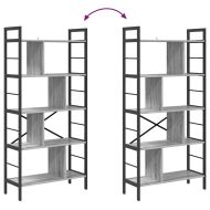 Рафт за книги Сив Сонома 75 x 30 x 156 см Инженерно дърво