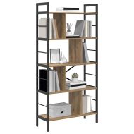 Рафт за книги 9 нива 75 x 30 x 156 см Инженерна дървесина Дъб