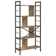 Рафт за книги 9 нива 75 x 30 x 156 см Инженерна дървесина Дъб